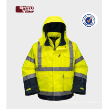 Construction security waterproof removable safety reflective uniforms construction workwear jacket
